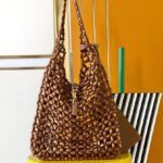 Saint Laurent Le 5 A 7 Large In Wood Beads 823807 Coffee